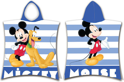 Borea Poncho de plajă pentru copii Mickey Albastru 115 x 115cm.