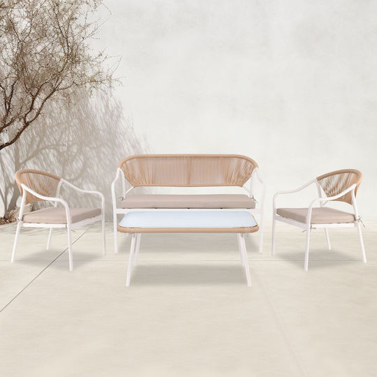 Woodwell Garten- und Outdoor-Möbelsets Palermo 4 Stück Weiß E257,1