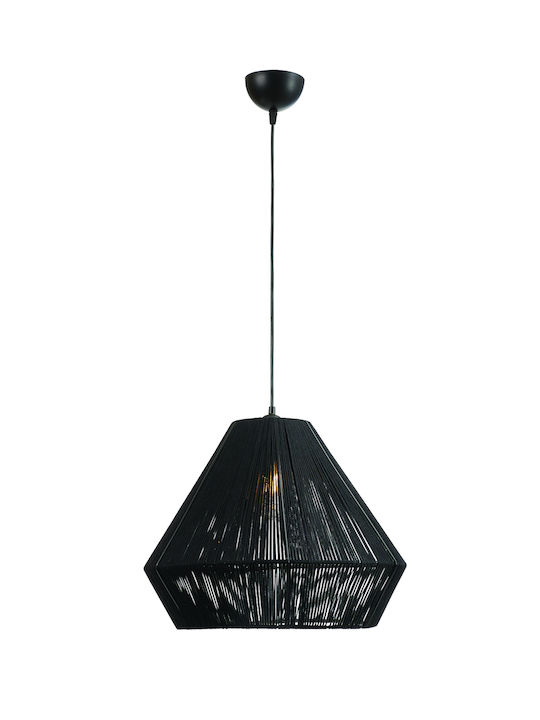 ArkoLight Lustră Negru cu frânghie pentru Dulie E27 40cm.