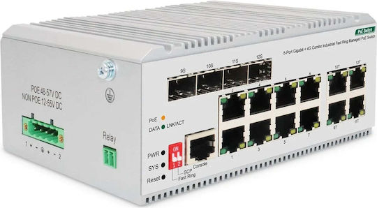 Digitus Managed L2 Switch with 8 Gigabit (1Gbps) Ethernet Ports and 4 SFP Ports