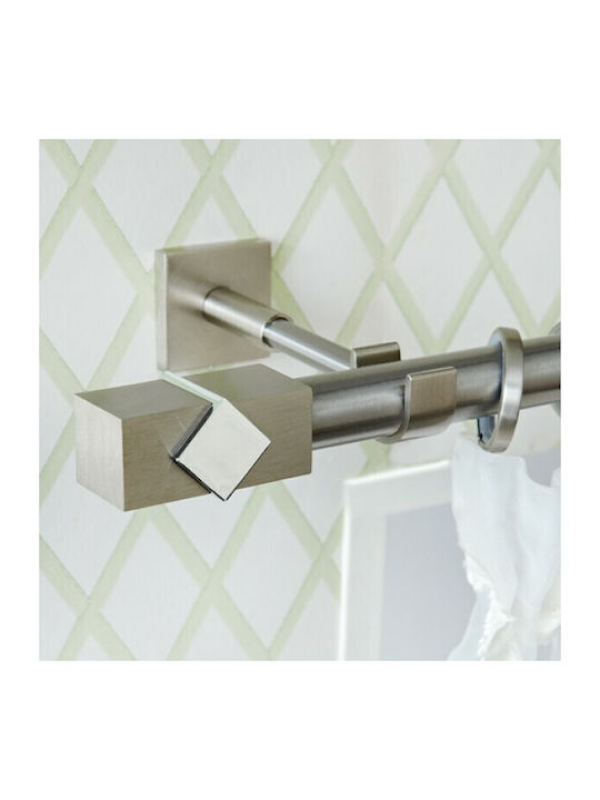 Aslanis Home Metallic Curtain Pole Caldera Double with Rod Φ25mm 160cm Metal