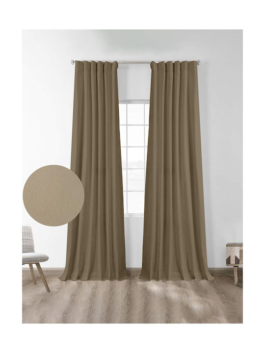 Sunshine Curtain with Pencil Pleat Mocha 145x280cm