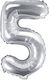 Balloon Foil Number 5 Silver 35cm