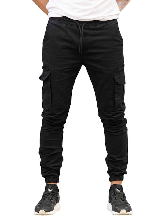 Life Style Butiken Pantaloni pentru bărbați Cargo cu Croială Lejeră Negru