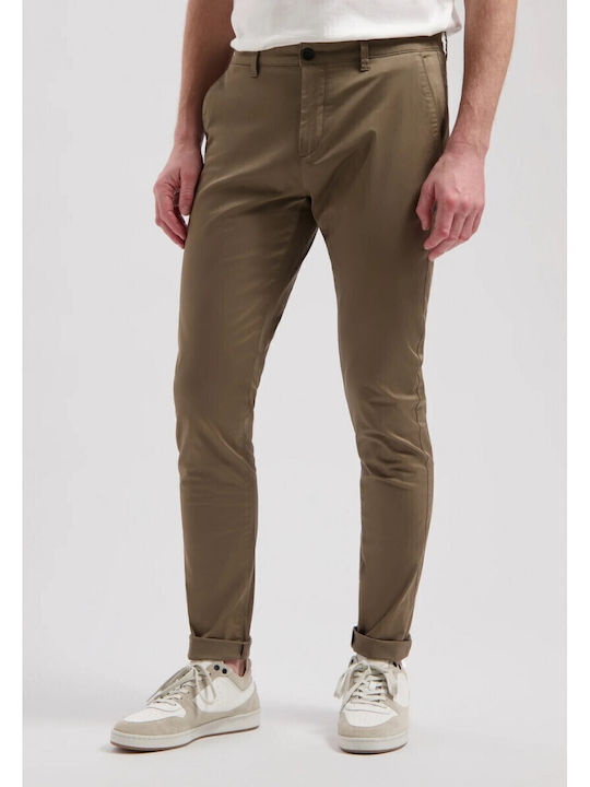 Pantaloni Chino cu Croială Slim Maro