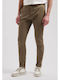 Pantaloni Chino cu Croială Slim Maro