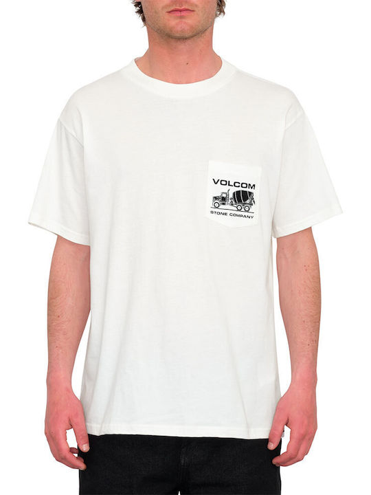 Volcom Skate Vitals Ανδρικό T-shirt Κοντομάνικο Off White