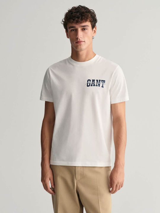 Gant Bluza Bărbătească cu Mânecă Scurtă Ecru