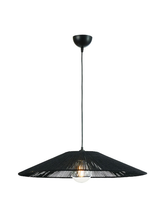 ArkoLight Pendant Light Black with Rope for Socket E27 40cm