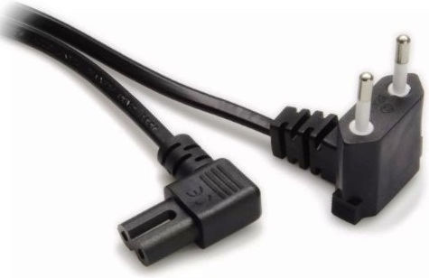 Cablu de alimentare G&bl 90° Tip Euro C 90° Priză C7 Ecranare dublă Negru L.1 8 M