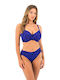 Fantasie Bikini Slip Hohe Taille Blau