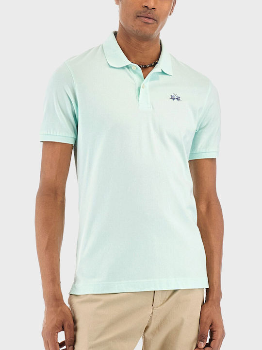 La Martina Men's Short Sleeve Blouse Polo Turquoise