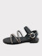 Flache Sandalen für Damen in Schwarz Farbe