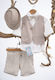 Makwedding Baptism Suit with Vest for Boys Beige