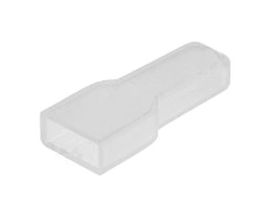 Caly White Pvc Covers Женски сгъваеми клеми Fast-on 6,3mm 100pcs