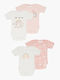 Minerva Unicorn Short-Sleeved White-pink 4pcs