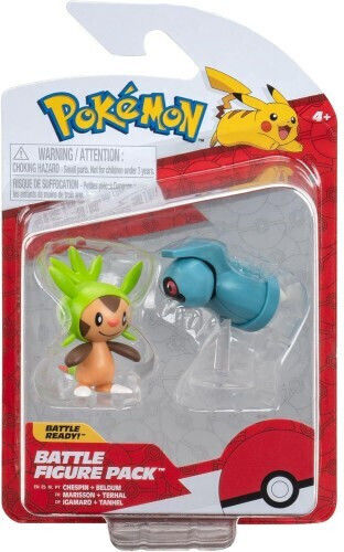 Jazwares Chespin & Beldum Pokemon Miniatur-Spaßspielzeug Für 4+ Jahre Höhe 5cm Mehrfach (null)