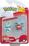 Jazwares Miniature Toy Gible & Froakie Pokemon Light Blue 5cm.