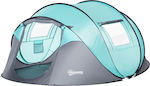 Outsunny Dome Αυτόματη Σκηνή Camping Pop Up Μπλε για 4 Άτομα 286x209x122εκ.