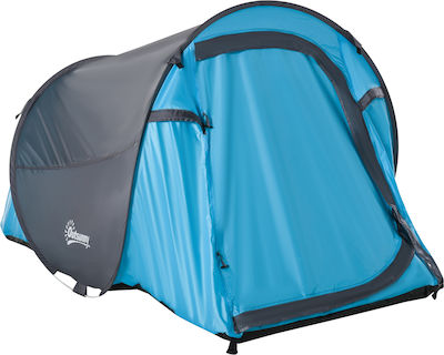 Outsunny Dome Αυτόματη Σκηνή Camping Pop Up Μπλε για 2 Άτομα 220x108x110εκ.
