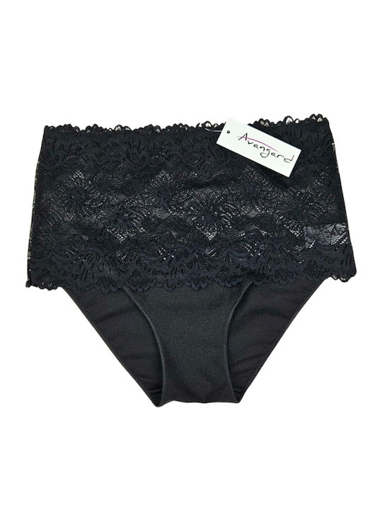 Talie înaltă Femeie Slip cu Dantelă Black