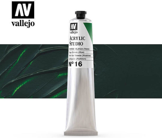 Acrylic Studio Paint Tube Vallejo 58ml Sap Green 21016