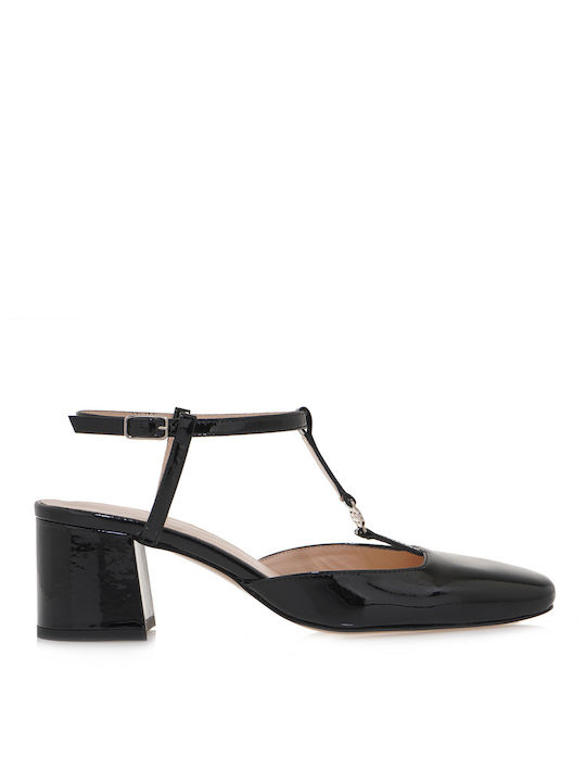 Alessandra Bruni Patent Leather Black Medium Heels