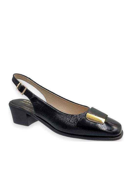 Relax Anatomic Leder Pumps mit Riemchen Schwarz
