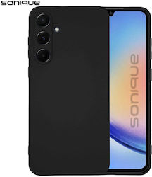 Sonique Umschlag Rückseite Silikon / Stoff Schwarz (Galaxy A35)