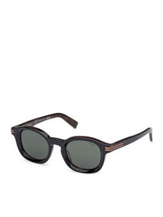 Zegna Unisex Γυαλιά Ηλίου με Μαύρο Κοκκάλινο Σκελετό και Πράσινο Φακό EZ0229 05N