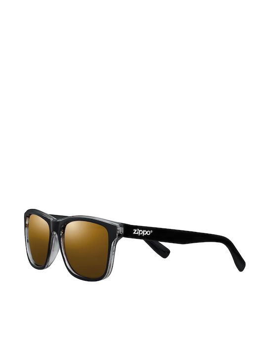 Zippo Sonnenbrillen mit Schwarz Rahmen und Braun Spiegel Linse OB201-10