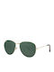 Zippo Men's Sunglasses with Gold Metal Frame and Green Lens OB36-32