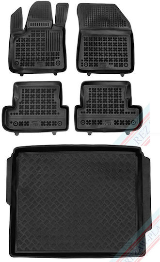Rezaw Plast Trunk Mats 5pcs Tray Type for Opel Grandland X 2017 2021 Black