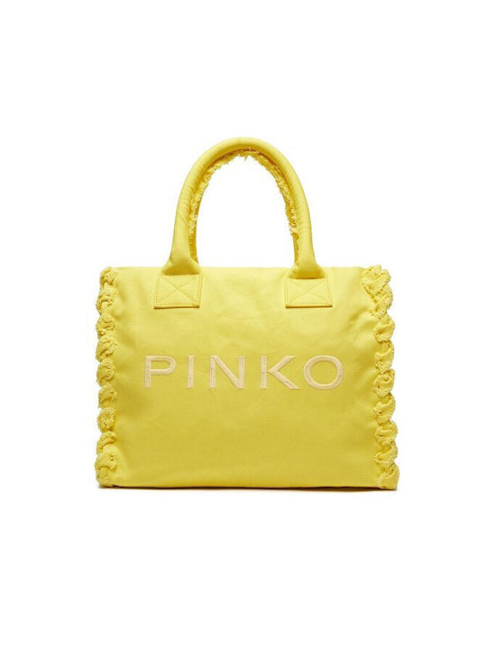 Pinko Γυναικεία Τσάντα Shopper Κίτρινη