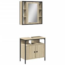 vidaXL Cabinet de chiuveta cu oglindă L60xl16xH60cm Maro