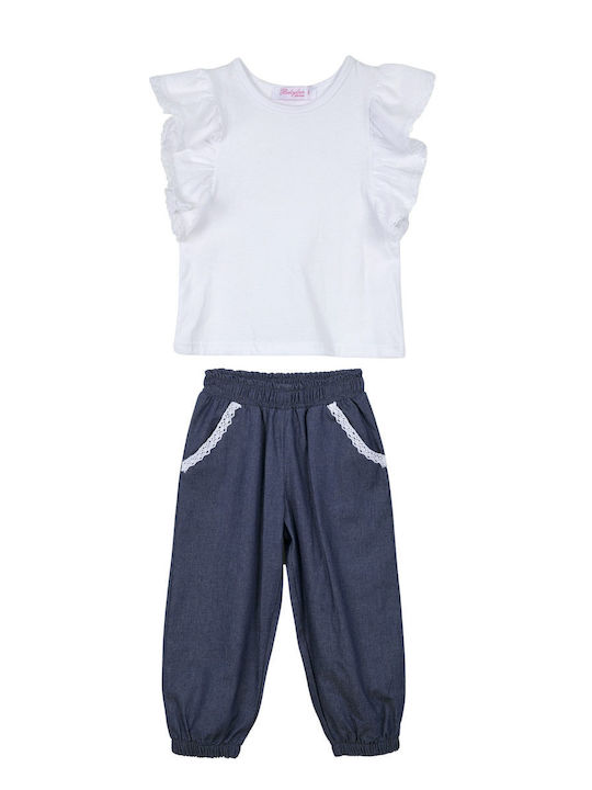 Babylon Set pentru copii cu Pantaloni Vara 2buc White