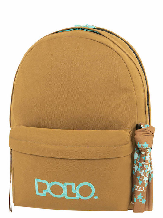 Polo Original Double Scarf Schulranzen Rucksack in Braun Farbe 2024