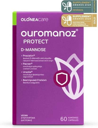 Olonea Ouromanoz Protect D-Mannose Ειδικό Συμπλήρωμα Διατροφής 60 φυτικές κάψουλες