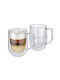 Cilio Tasse Glas Weiß 300ml 2Stück