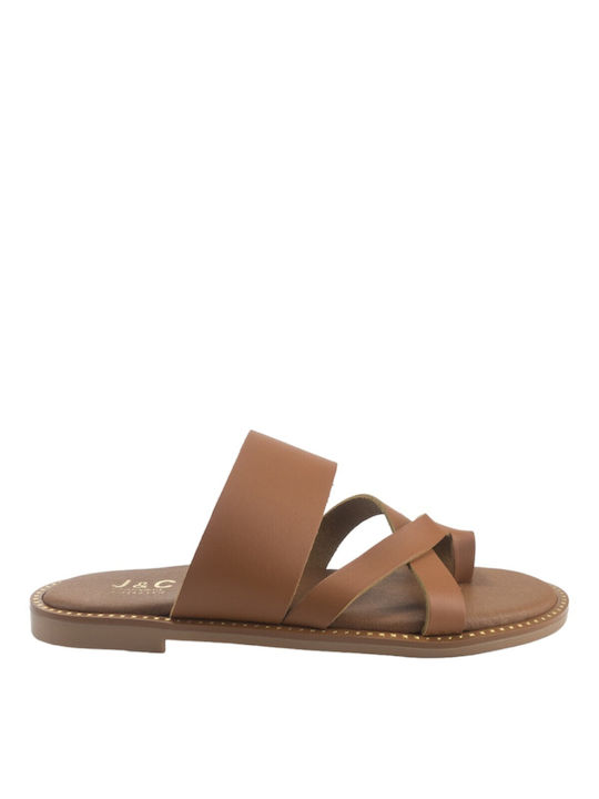 Plato Women's Flat Sandals in Tabac Brown Color