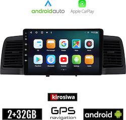 Kirosiwa Car-Audiosystem für Toyota Korolla 2000-2007 (Bluetooth/USB/AUX/WiFi/GPS/Apple-Carplay/Android-Auto) mit Touchscreen 9"