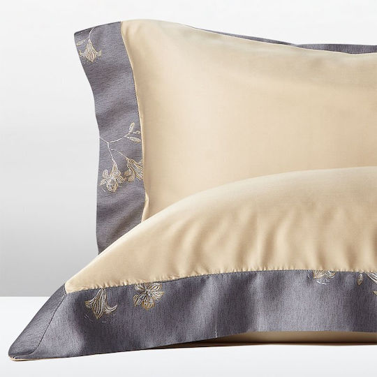 Charisma Σετ Μαξιλαροθήκες Oxford Rich Gold 52x92εκ.
