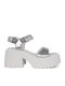 Confetti Damen Sandalen Silber Leder