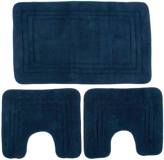 Dimcol Bath Mats Set Cotton Zucchi 33123010004 Navy Blue 3pcs