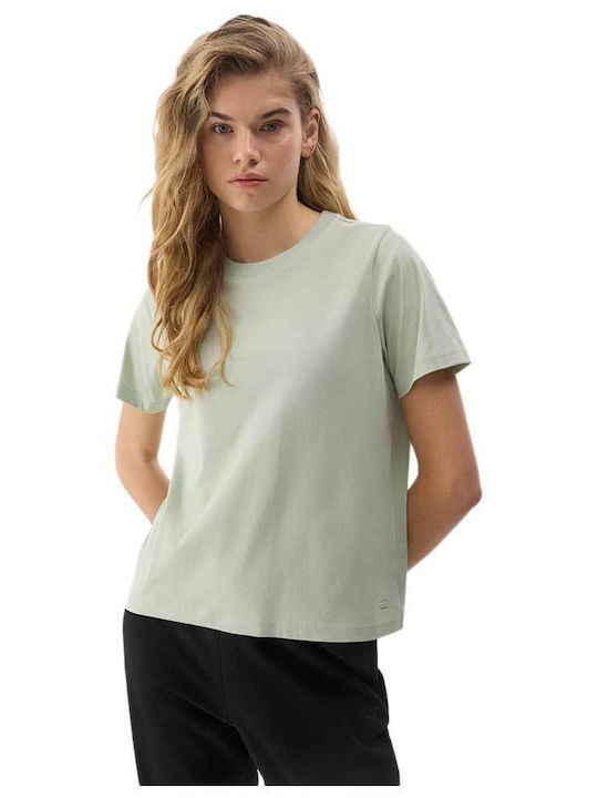 4F Women's Blouse Cotton Short Sleeve Green