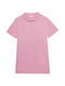 4F Women's Athletic Polo Blouse Short Sleeve Pink