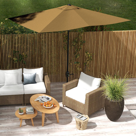Aluminum Parasol with Brown Ventilation Opening