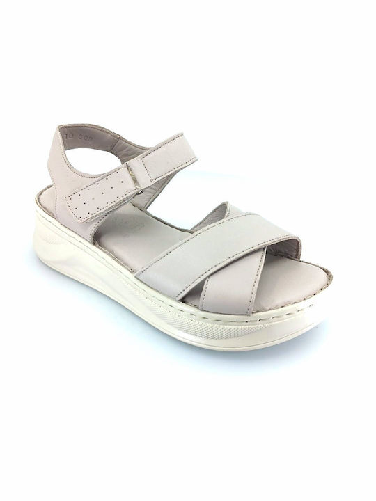 Boxer Women's Leather Platform Shoes Gray