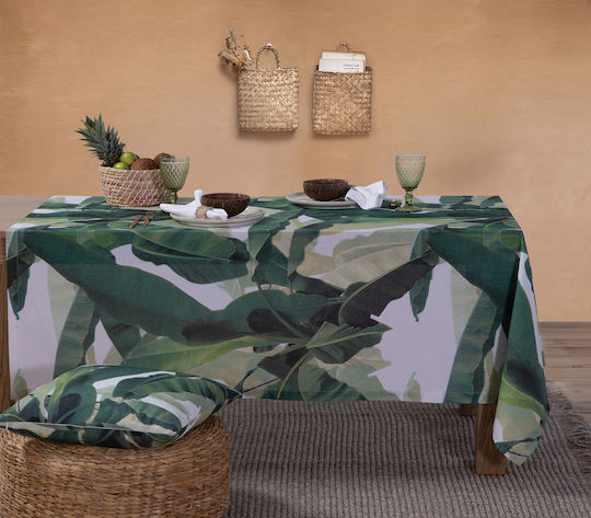 Nef-Nef Homeware Tablecloth Cotton Tropicana Green 140x180cm