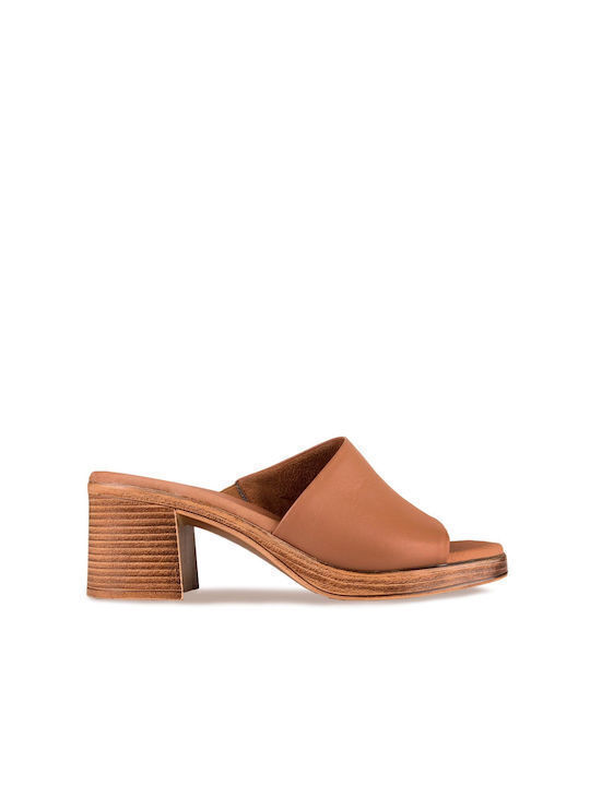 Ragazza Δερμάτινα Mules με Χοντρό Ψηλό Τακούνι ...